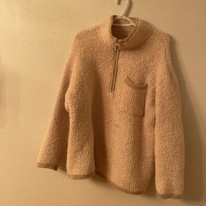 Aerie Sherpa quarter zip jacket.